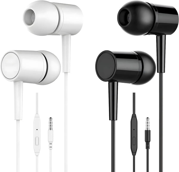 Generic 2 Pack Wired Earbuds in-Ear Headphones, Earphones with Microphone, Noise Isolation Corded