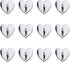 12Pcs Phone Charm Hook Adhesive Metal Finger Grip Hook, Cell Phone Ring Holder Stand for DIY Accessories (Silver)
