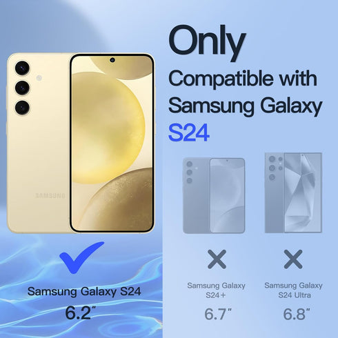 JETech 2-Pack Privacy Screen Protector for Samsung Galaxy S24 5G 6.2" with Camera Lens Protector, Anti-Spy Glass Film.