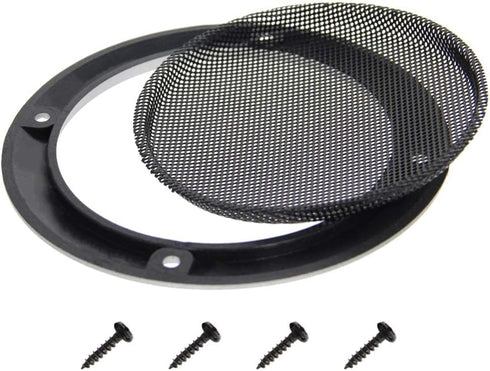 Fielect 2 Pcs 4" Speaker Grill Mesh - Decorative Circle Woofer Guard Protector Cover with 8 Screws (Silver)