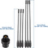 BINGFU 136-174MHz 400-470MHz PL259 Vehicle Mobile Ham Radio Antenna with Ground Planes Dual Band VHF UHF Magnetic Base