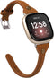 Minyee Slim & Thin Leather Straps Bracelet Wristband for Fitbit Versa 3/Fitbit Sense, Compatible with Men and Women,