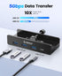 ORICO USB Hub 3.0, Clamp USB Hub with Extra Power Supply Port, 4-Port USB Adapter for Monitors, Desks