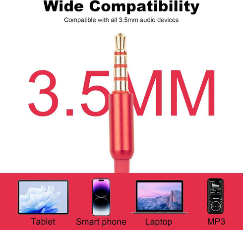 MR01 Wired in-Ear Earbuds Headphones with Microphone, S/M/L Ear Bud Tips, High Sound Quality, Tangle-Free, for Phones,