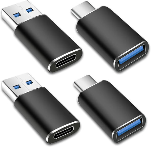 SheraF 4 Pack USB to USB C OTG Adapter, 2Pack Type C Female to A Male, 2Pack USB C Male to USB 3.0 Female
