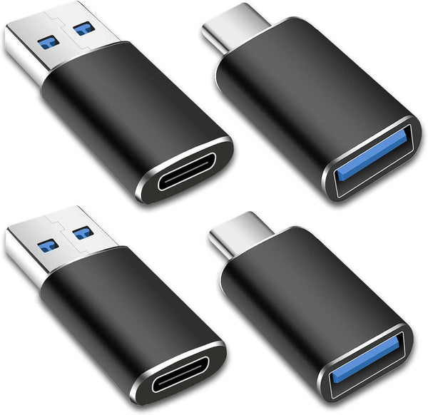 SheraF 4 Pack USB to USB C OTG Adapter, 2Pack Type C Female to A Male, 2Pack USB C Male to USB 3.0 Female