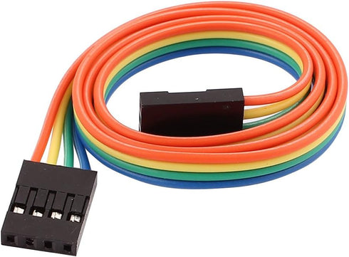 uxcell 5 Pcs Female to Female 4P Jumper Wire Ribbon Cable, 40cm Long for Breadboard DIY