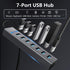 Siawclub USB3.0 7-Port Upgraded Hub, USB Extender Splitter, Multi Device Docking Station Compatible with MacBook