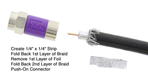 IDEAL Electrical 85-079 TLC RG-6 Quad F Tool-Less Compression Connector, 4 Connectors for Cable Installations