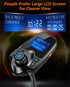 Nulaxy Wireless in-Car Bluetooth FM Transmitter, Car Kit with 1.44 Inch Display, Supports TF/SD Card