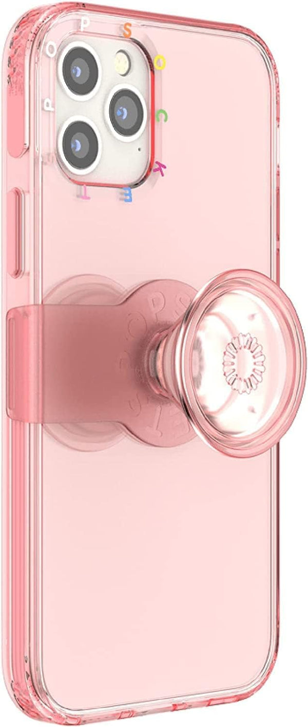PopSockets iPhone 12/12 Pro Case with Repositionable Slide Grip, Compatible with MagSafe - Peachy