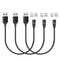 N. NETDOT Gen12 Magnetic Fast Charging Data Transfer Cable, 3 Pack Black, 1ft, Compatible with Micro-USB & USB-C