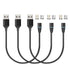 N. NETDOT Gen12 Magnetic Fast Charging Data Transfer Cable, 3 Pack Black, 1ft, Compatible with Micro-USB & USB-C