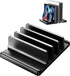 3-Slot Vertical Laptop Stand Holder, Adjustable ABS Plastic Desktop Notebook Dock, Space-Saving Vertical Laptop Stand