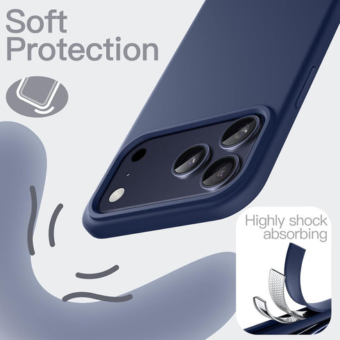 JETech 17 6.3-Inch, Liquid Silicone Case for iPhone Pro Silky Soft Touch Full-Body Protection, Anti-Scratch Shockproof