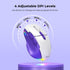 MEETION Wireless Mouse for Laptop, Ergonomic Rechargeable Mouse with USB and Bluetooth, 4 Adjustable DPI, Purple White