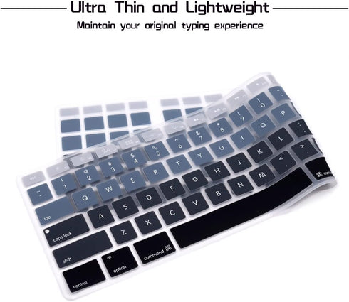 Ombre Grey Silicone Keyboard Skin Cover for iMac Wired USB Full Size Keyboard A1243 (G6 MB110LL/B, MB110LL/A)