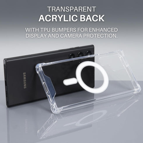 Samsung Galaxy S22 Ultra Magnetic Case for MagSafe - Shockproof Transparent Clear Phone Case Funda for S22 Ultra.