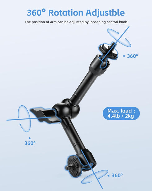 UTEBIT Adjustable Magic Arm with Super Clamp, 9 inch Articulating Arm Clamp for LCD Monitor, LED Light, Camera Rig