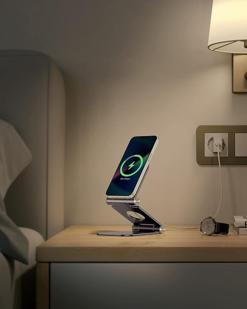 OMOTON Stand for MagSafe Charger, Foldable Phone Holder for MagSafe Accessories, Compatible with iPhone 12-16