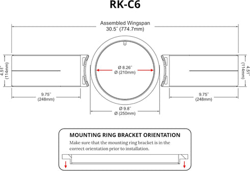 EARTHQUAKE RK-C6 V2 New Construction Rough-in Kit for 6.5-Inch Ceiling Speakers, One Pair.