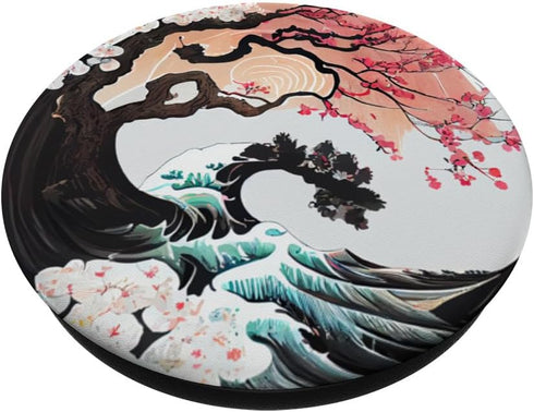 Great Wave Bonsai Cherry Blossom PopSockets Standard PopGrip