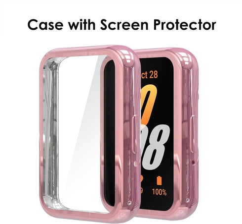 Simpeak 5-Pack Soft Screen Protector Bumper Case for Samsung Galaxy Fit 3 Smartwatch, Full Protection, Rose