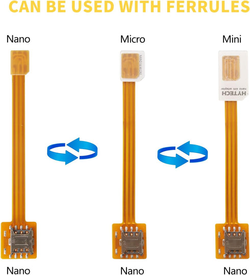 PinQiongZhe 3.9 inches/10 cm (2 Cell Phone Nano SIM Card Extension Cable Cell Phone Card Slot Nano SIM Card Extension