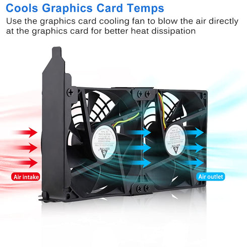 GDSTIME Graphic Card Fans, Dual 90mm 92mm Video Card Cooler for PCI Slot - VGA Fan