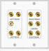 ICESPRING 5.1 10 5 1 Home Theater Surround Sound Distribution Wall Plate Banana Binding Post Coupler for Speakers