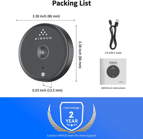 AIRHUG USB Microphone, Desktop Computer Mic, Mute Button with LED, AI Noise Reduction, Plug & Play