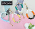 VICHUNHO Marble Silicone Beaded Phone Wrist Strap, Cellphone Lanyard with Tether Tab, Elastic Hands-Free Wristlet