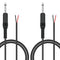 2 Pack 3ft Audio Cable Speaker Wire to 6.35mm 1/4 inch TS Mono Male Plug Adapter Connector to Bare Wire