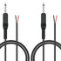 2 Pack 3ft Audio Cable Speaker Wire to 6.35mm 1/4 inch TS Mono Male Plug Adapter Connector to Bare Wire