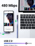 UGREEN 6.6FT USB to USB C Cable, 90 Degree Fast Charging for iPhone 15, Samsung Galaxy S10, Pixel 7, LG G8, Switch.