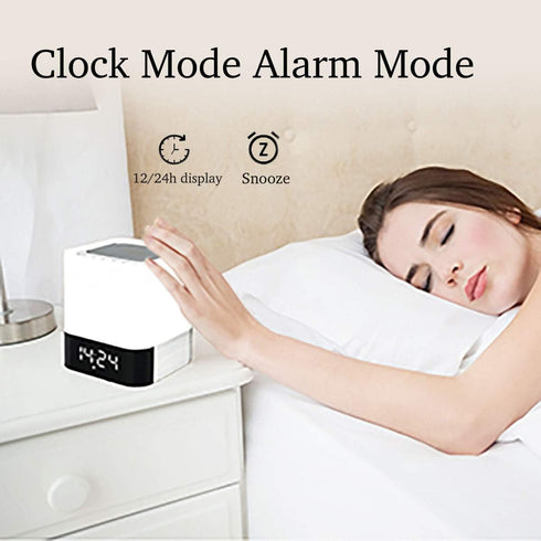 Night Lights Bluetooth Speaker, Alarm Clock Wireless Speaker, Touch Sensor Bedside Lamp, MP3 Music Player