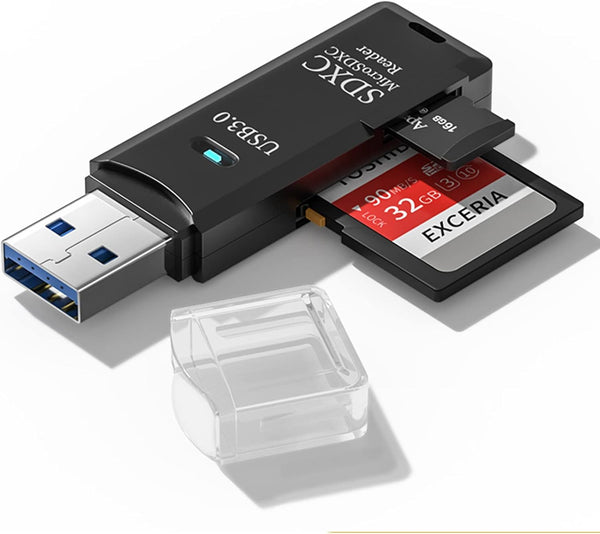 USB3.0 Micro SD Card Reader, 5Gbps 2-in-1 SD Card Reader to USB Adapter, Wansurs Memory Card Reader for Various Cards