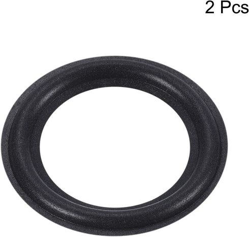 MECCANIXITY Rubber Speaker Foam Edge Surround Rings, 3 Inch 47mmx75mm Perforated Subwoofer Rings, Black, 2 Pcs