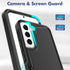 Samsung Galaxy S22 Plus Case, Dual Layer Protective Heavy Duty Cell Phone Cover with Screen Protector, Black