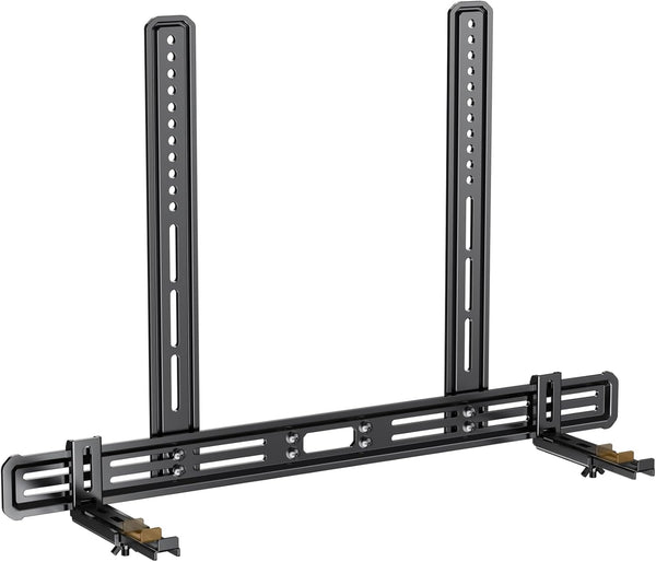 Perlegear Soundbar Mount, Under TV Sound Bar Mount with Holes/Without Holes, Non-Slip Base Holder