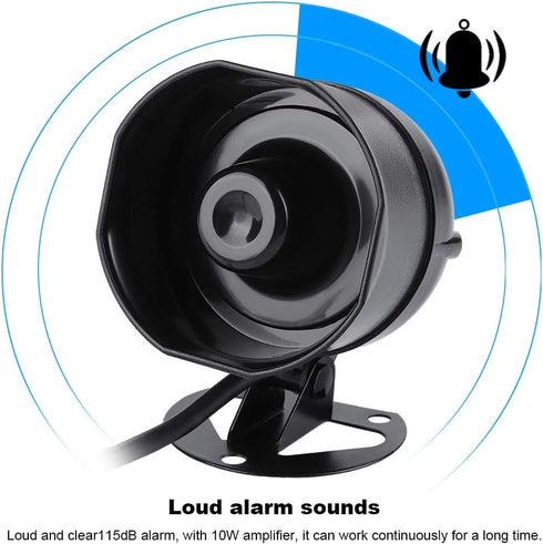Mugast Wired Electronic Sound Speaker Alarm Siren Horn with MP3 Loading Support, IP65 Micro, SD Card FAT32