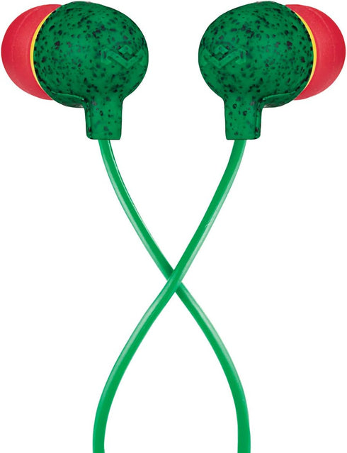 House of Marley Little Bird: Wired Earphones with Microphone, Noise Isolating Design, Sustainable Materials, Rasta