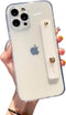 siduater Strap Holder Case for 6.7" iPhone 15 Pro Max with Kickstand, Shockproof Translucent PC Back Cover