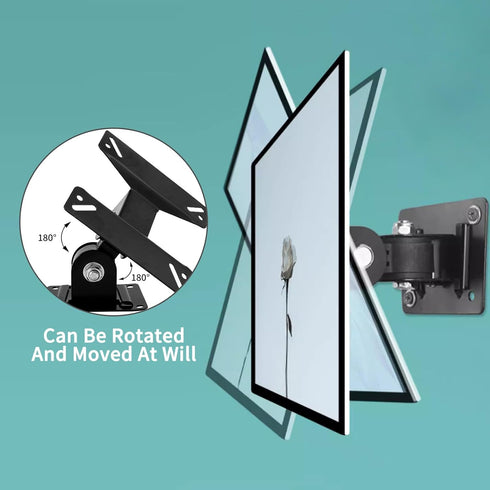 TV Monitor Wall Mount Bracket with Swivel Articulating for 14-24 Inch LED LCD Flat Screens, Max VESA 75x75mm