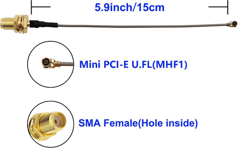 Tenmory 915MHz 3dBi MHF1 2 LoRa Antenna Indoor Gain Omni SMA Male + U.FL Cable Pcs