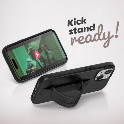 ENCASED 15 (2023) Hand Strap Grip Case, Designed for iPhone Case with Finger Loop Comfortable Silicone Phone Holder