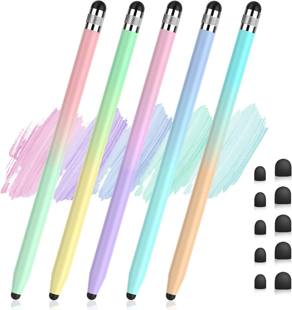 StylusHome 5 Pack Stylus Pens for Touch Screens, Dual-end High Sensitivity Capacitive Stylus for iPad, iPhone, Android