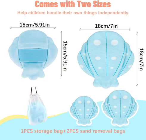 2Pcs Sand Remover for Beach Kids and Adults, Baby Powder Sand Removal Bag, Baby Beach Essentials