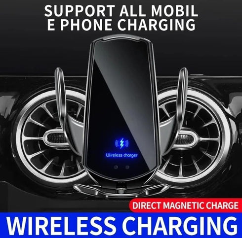 Car Wireless Charger Magnetic Auto Car Mount Phone Holder for iPhone, Samsung, Xiaomi, Infrared Induction 15W Fast