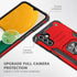 Galaxy A13 5G Case with Screen Protector, 360° Military Grade Rotatable Kickstand Protective Case (Red)